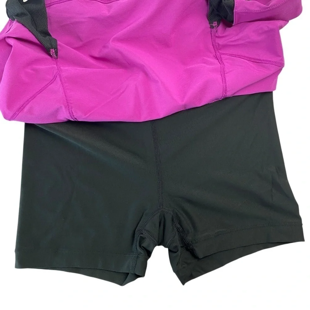 NIKE Tennis Fit Dry Skirt Built in Shorts Pink with Black Mesh Size XS